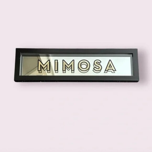 Z Gallerie Mirrored ‘Mimosa’ Framed Wall Art Decorative Home Accent Sign 25x7” - Picture 1 of 5